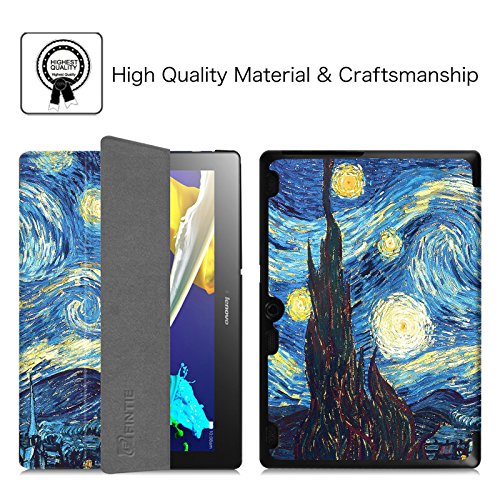 Fintie Lenovo Tab 2 A10-30 / Tab 2 A10-70 / Tab 3 10 Plus Hülle – Ultra Slim Superleicht Schutzhülle Tasche mit auto Sleep / Wake Funktion für Lenovo Tab 2 A10-30 / A10-30L / A10-30F / Tab 2 A10-70 / A10-70L / A10-70F / TAB3 10 Plus / Tab 3 10 Business 10,1 Zoll Tablet, Sternennacht - 2