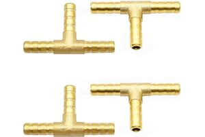 JUN-H 4 Pièces 6mm Pièce en T Connecteur De Tuyau en Laiton Connecteur D'Extension De Tuyau Connecteur De Tuyau d'air Comprimé Connecteur De Tuyau De Carburant