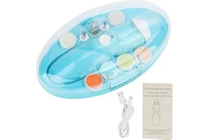 BIITFUU Lima de uñas recargable USB 9 en 1 con cabezal de pulido de reemplazo para pulir uñas eléctricas ajustables para bebés y adultos