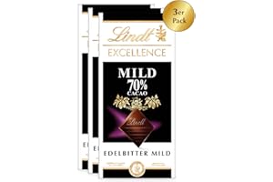 Lindt Czekolada EXCELLENCE Mild 70% kakao – łagodna gorzka czekolada, 3 x 100 g tablica | ekstra łagodna gorzka czekolada | intensywny smak kakao | ciemna czekolada, wegańska