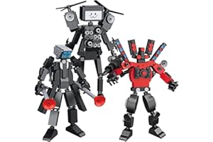 Kouipoie 360PCS Skibidi Building Blocks Toilet Toys, Regalo Camera Man Titan Speaker Man TV Man, Kids and Adults Suitable for Christmas Gifts, Birthday Cake Decorations. (3313+3314+3316（FBA）)