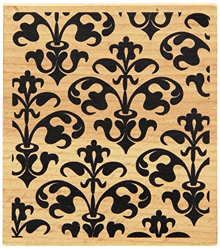 Hampton Art Wood Cam and Chloe Mounted Stamp 4-inch x 3.5-inch-Damask Background