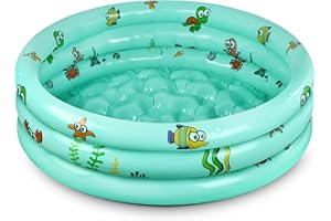 DIELOVEHUA Piscina Gonfiabile Mini, ø100 cm, 3 Anelli, Cortile e Giardino