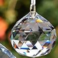 EasyBravo 40mm Clear Crystal Ball Prisms Feng Shui Suncatcher Decorating Hanging Faceted Prism Balls + Hanging Kit