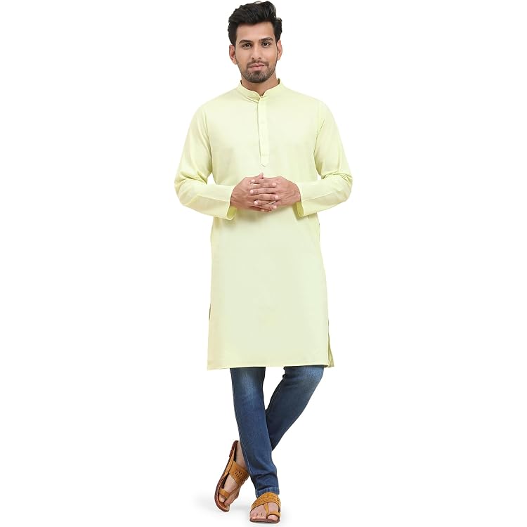 Indische Tracht Herren SKAVIJ Kurta Pyjama Set 4-te Produktbild-Vorschau 9