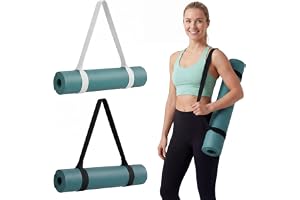 2 st. yogamatta bärrem yogamatta bärremmar, justerbara yogamattor bärrem, yogamattor bärremmar, yogamattor bärremmar för träningsmattor träning sportmatta (3,8 x 150 cm, svart/vit, matta ingår ej)