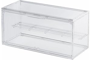 Dasellfa Vitrine en acrylique - Vitrine de collection avec porte - Pour minifigurines, petites figurines, figurines d'action, jouets, voitures miniatures, figurines à collectionner (37 x 16 x 18,3 cm)