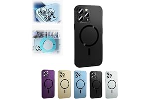 TOATLHEAL Magnetic Charging Aluminium Metal Bumper Matte Case Cover for iPhone, for iPhone 14/13/12, Supports Wireless Charging, Phone Case with The Origin of Built-in 36 Magnets (Black,for iPhone 13promax)