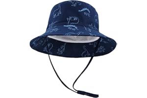 SEYUFN Bob Chapeau de Soleil Bébé Garçon Chapeau de Seau à Bord Large Bébé Fille Chapeau de Coton Réglable UV Protection Chapeau d'été pour Enfants