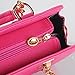 Fashion Ladies Chain Handbag Square Candy Color Vintage Leather Totes Rose