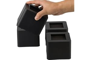 Uping Bed Riser Carré | Lit Rehausseurs, Rehausseurs de Meuble, Pied de Meuble | Ajouter Une Hauteur de 8.5 CM | Protection du Plancher (4 Pcs, Noir)