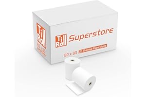PRIMATEL 80 x 80 Thermal Till Roll Epos Receipt Paper 1 Box 20 Rolls 80 x 80 x 12.7mm Core 80x78 Fit Epson M129H