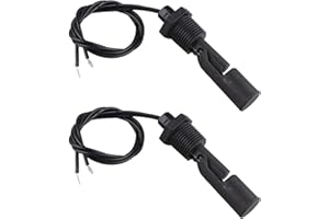 HALJIA - Interruptor flotante de montaje lateral de polipropileno (2 unidades, sensor de nivel de agua de baja presión, interruptor de flotación líquida para purificador de agua), color negro