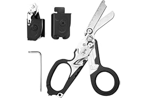 LOEPENLE Trauma Schere Multitool Rettungsschere mit 6 Praktischen Funktionen Faltbare Scherenzange aus Edelstahl,Raptor Response Notfallschere,Rettungsdienst Schere Raptor mit Holster,Rescue Scissors Tools
