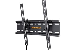 Perlegear Support Mural TV Inclinable pour écrans 26-60 Pouces LED LCD OLED et courbé, Support TV VESA Max 400x400mm, Fixation Murale TV Capacité Max de 52kg