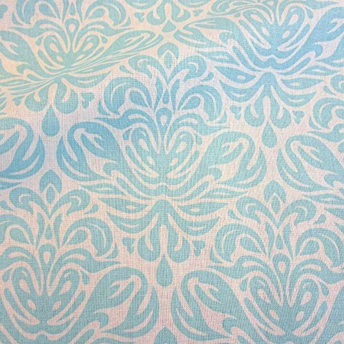 Stoff Baumwolle Meterware Ornament mint celadon ecru aus Frankreich 2016 - 2