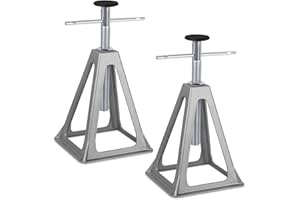 LILIIN 2 Stück Unterstellbock Stützböcke aus Aluminium, Unterstellböcke für Wohnwagen Höhenverstellbar Stützbock Wohnmobil Wohnwagenzubehör, Traglast 1000 kg pro Stütze