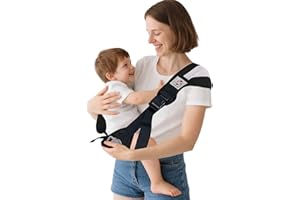JOYNCLEON Portabebè Fisiologico da Neonato a Bambino, Fascia Portabebè Laterale con Spallone Extra Largo, Regolabile ed Ergonomico 0-36 Mesi, per Viaggi e Supporto Anca Sano (Nero)