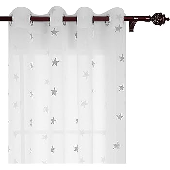 Deconovo Lot de 2 Rideau Voilage Blanc Decoration Salon ...