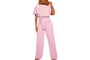 JENGO Women Jumpsuits for Women Dressy Romper Pants Suits for Women Rompers Pantsuit Jumper One Piece Outfits Loose Wide Leg Casual