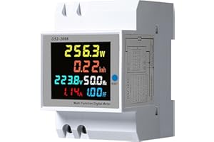 DEWIN Contatore Energia Elettrica,6 in 1 100A AC 40-300V Misuratore di Consumo Elettrico Misuratore di Consumi Elettrici Misuratore Consumo Elettrico Misura Tensione, Corrente, ECC.