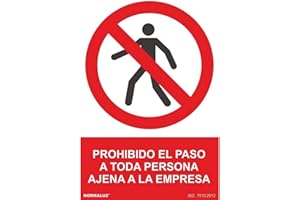 Normaluz RD40019 - Señal Prohibido El Paso A Toda Persona Ajena A La Empresa PVC Glasspack 0,7 mm 21x30 cm
