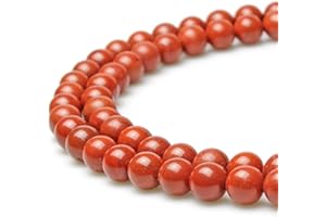 JARTC Perline per Braccialetti Energetico Braccialetto Yoga Braccialetto Fai da Te Perle di Pietra Diaspro Rossa 38 Pezzi con Perle di Chakra, 34CM,10 mm