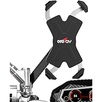 Grefay Motorrad Handyhalterung Metall Smartphone Halter für Motorrad Rückspiegel mit 360 Drehung für 4,5 bis 6,8 Zoll Smartphone 
