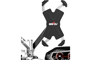 Grefay Uchwyt Telefon Motocykl Metalowy Uchwyt na Smartfon dla Motocykla Wstecznego Lusterka z 360 Obrót dla 4.5 do 6.8 Calowego Smartfona