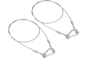 PATIKIL Câble de Sécurité en Acier Inoxydable 31,5"/80cm, 2Paquets 2,5mm Câble de Sécurité Flexible à Double Boucle avec Crochet pour l'Éclairage de Scène, Bagages, Argent