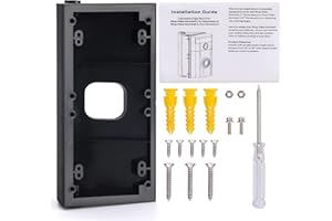 ZAHALA BATTERY Zahala 30° to 55° Angle Mount Compatible with Doorbell，Degree Adjustable Angle Adapter Mounting Plate Bracket Wedge Corner Kit - Black