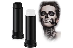 Aomig 2 szt. Kamuflaż Farba do twarzy, 60 g, kredka do twarzy i ciała, kamuflaż twarzy, kolory wojskowe, makijaż do ciała Halloween (czarny i biały)