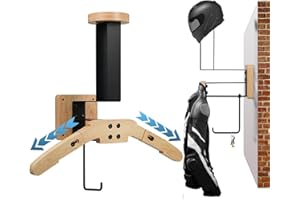 Aumotop Support Mural pour Casque de Moto en Bois avec Crochet