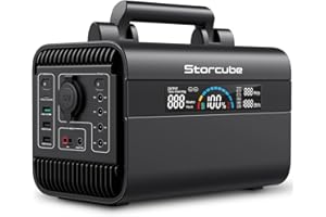 STORCUBE-Tragbare-Powerstation-600W- Solargenerator, STORCUBE 577Wh/156000mAh Portable Power Station mit 2 AC Ausgängen, PD 100W Schnellladung, 11 Ausgänge, Mobiler Stromspeicher für Outdoor Camping