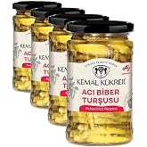 Kemal K&uuml;krer Acı Biber Turşusu Cam Kavanoz 360 gr (4 paketi)