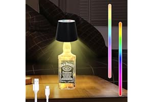 Dadazhenxuan Lumelia Kabellose Flaschenlampe, 14 cm Aufsatz, LED, aufladbar, Touch-Steuerung, Wein Flaschen-Lampe mit Atem Licht für Esszimmer, Schlafzimmer (schwarz)