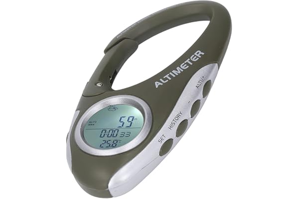 AMTAST Baromètre Numérique Altimètre Thermomètre Multifonction avec Rétroéclairage, Boussole Portable pour Escalade Camping Sports de Plein Air