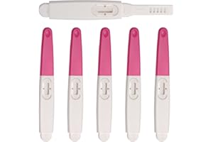 LAOYE Test di Gravidanza 10 MIU/ML 6 Pezzi Test Gravidanza Precoce One-Step - Accuratezza della Striscia Reattiva HCG Era del 99% - Striscia Reattiva per Urine Intermedie - Pregnancy Test