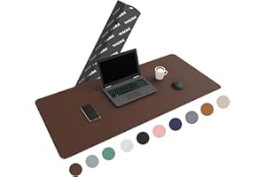 WURK Tappetino per Mouse Grande [120 cm x 60 cm] - Tappetino Scrivinia - Mousepad XXL - Pelle PU Impermeabile + Scamosciata Antiscivolo (Marrone Scuro)