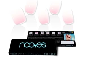 NOOVES - Láminas de Gel para Uñas|Soft Fade - Rosa | 20 uds, Uñas de Gel Semicuradas Premium, Gel Nail Stickers,Pegatinas Uñas de Gel, Incluye 1 Lima de Uñas y 1 Palito de Naranjo, Vegano
