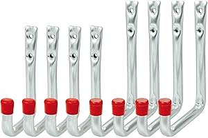 VORMANN Wandhaken Gerätehaken Garagenhaken Lasthaken Haken | Traglast 35 bzw.25 kg | witterungsbeständig | U-Form, 8-teiliges Set, 2 Größen (125x86x53x60 u.148x114x56x86)