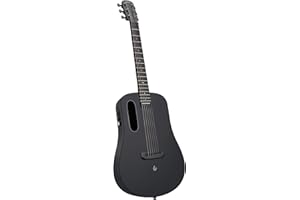 LAVA ME AIR Portable Carbon Fiber Electric-Acoustic Guitar. Travel Guitar for Beginners with Onboard Effects and Magnetic Pickup.BLACK