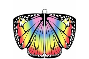 QIGEN LTD Adult Butterfly Wing Costumes Fairy Wing Cape for Women Colorful Butterfly Cloak Ladies Dance Dresses Halloween Party Cosplay Costumes Accessoy
