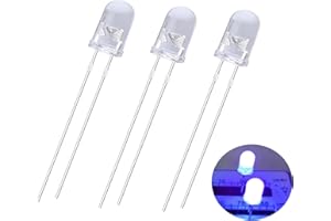 KA WAH CORE 5MM UV Diode LED, 80 Pièces Bi-Pin Violet UV Diodes Électroluminescentes Diffuses Tête Ronde LED de UV Diodes LED de Lumière, Lampes à LED Ampoule Diode à souder