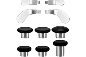Ceozon Replacement Thumb Grips Back Paddles 10 in 1 Metal Stainless Steel Trigger Locks Thumbsticks Buttons Parts Repair Accessories Kit for Xbox One Elite Controller Series 2 Xbox One Elite (Silver)