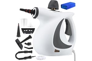 KNUBBUF Dampfreiniger Red Hut, Red Hut Dampfreiniger, Red Hut Steam Cleaner Mobile, Handdampfreiniger, 3.2 Bar Steam Pressure 1050 W Steam Cleaner for All Floors,Chemical-Free,with 8 Attachments (1Pcs)