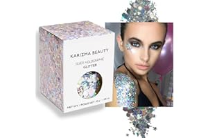 Silver Holographic Chunky Glitter ✮ Large 30g Jar Karizma Beauty ✮ Festival Face Glitter Face Body