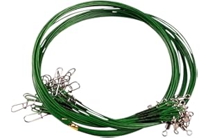 LSHEL Stahlvorfächer Edelstahl 20 Stücke Angeln Stahlvorfach Edelstahl Vorfächer mit Wirbel und Karabiner 70cm / 30kg