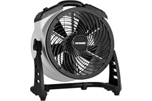 XPower Hochleistungs-Industrie-Hochgeschwindigkeits-Luftbeweger für den ganzen Raum, Luftzirkulator, Mehrzweck-Bodenventilator mit variabler Geschwindigkeit (Weiß, FC-100 900CFM)