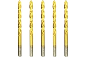 HILPATY Titan HSS Metallbohrer 6.5mm x 101mm x 5pcs Professional Geschliffen Kobalt Spiralbohrer fur Edelstahl und Metall